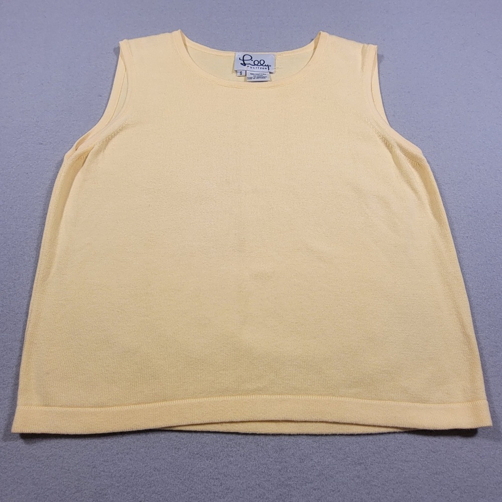 Lilly Pulitzer Sleeveless Sweater Tank Top Womens Small Yellow Knit VTG Y2K‎